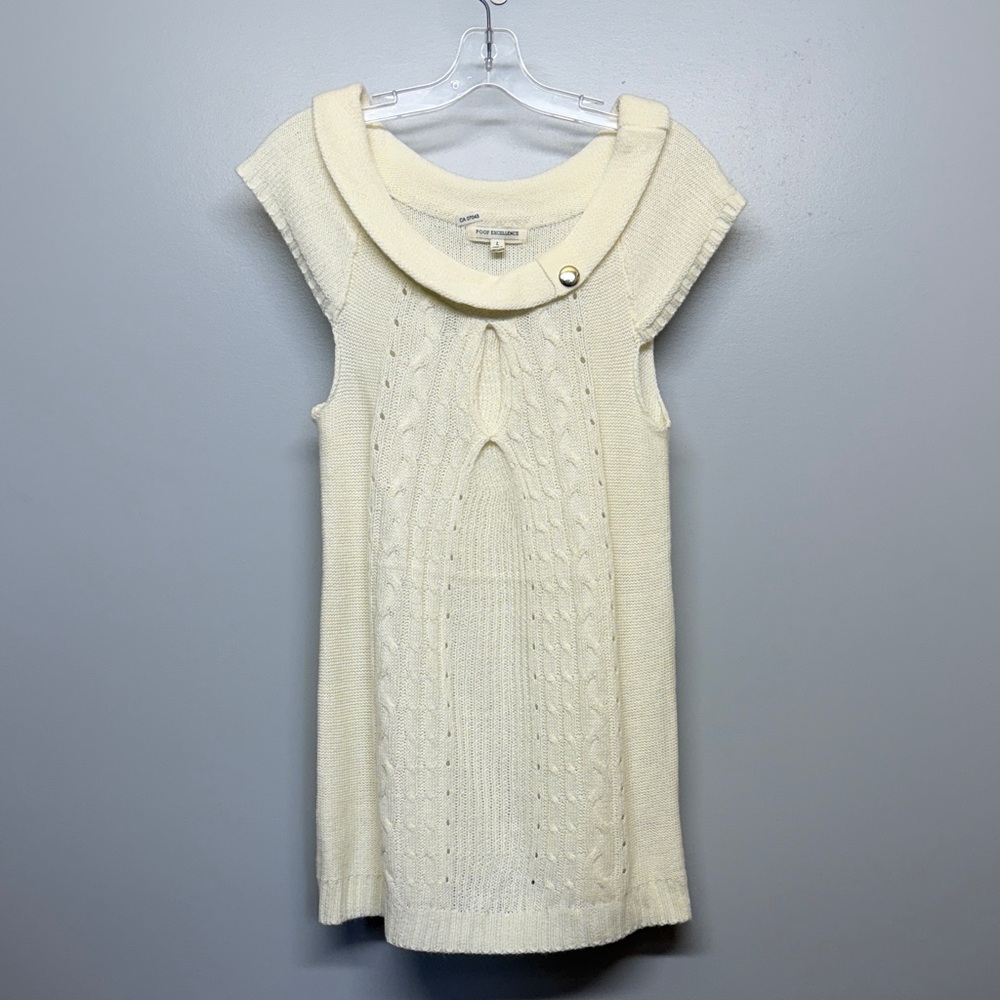 Poof Excellence Ivory Knit Sleeveless Sweater